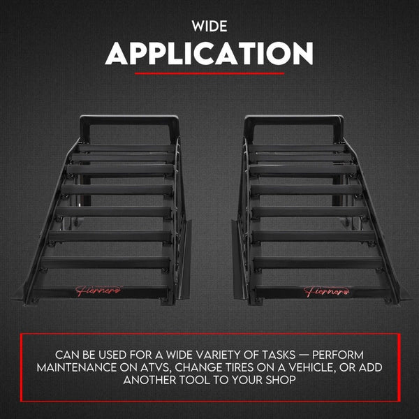 Fiernero Heavy Duty Portable Car Loading Ramp Set 2000Kg Maintenance Steel Frame Pair Other Auto Tools & Supplies
