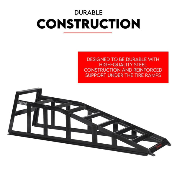 Fiernero Heavy Duty Portable Car Loading Ramp Set 2000Kg Maintenance Steel Frame Pair Other Auto Tools & Supplies