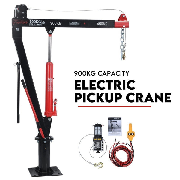 Fiernero 900Kg Swivel Hydraulic Crane Hoist 12V Electric Jack Other Shop Equipment