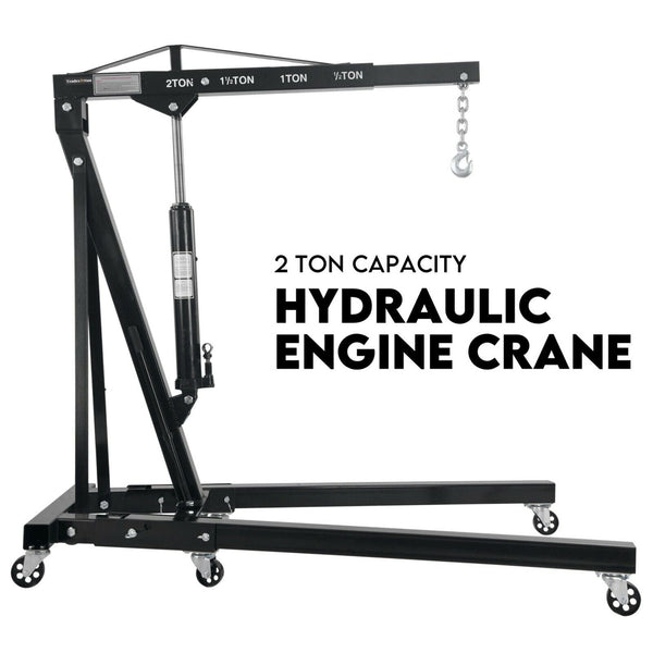Tradesman 2 Ton Hydraulic Engine Crane Folding Hoist Stand Mobile Garage Workshop Engine Hoists