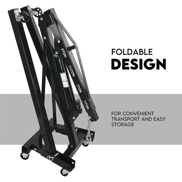 Tradesman 2 Ton Hydraulic Engine Crane Folding Hoist Stand Mobile Garage Workshop Engine Hoists