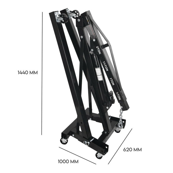 Tradesman 2 Ton Hydraulic Engine Crane Folding Hoist Stand Mobile Garage Workshop Engine Hoists