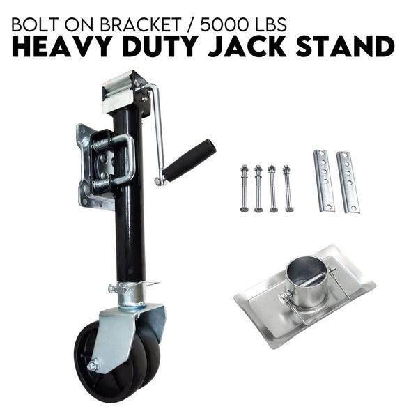 Trailer Parts Caravan Jack Stand /Jockey Wheel Draw Bar Fitment 5000Lbs