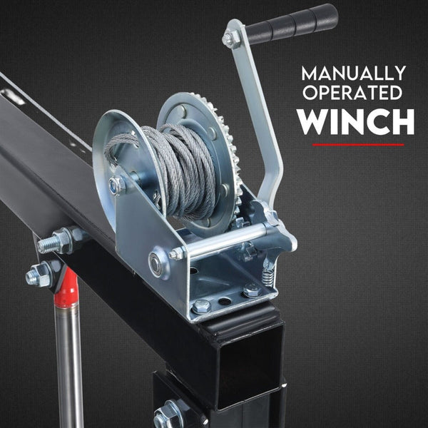 Fiernero Hydraulic Crane 900Kg Pickup Swivel Ute Truck Trailer Lift Hoist Winch Haul Other Shop Equipment