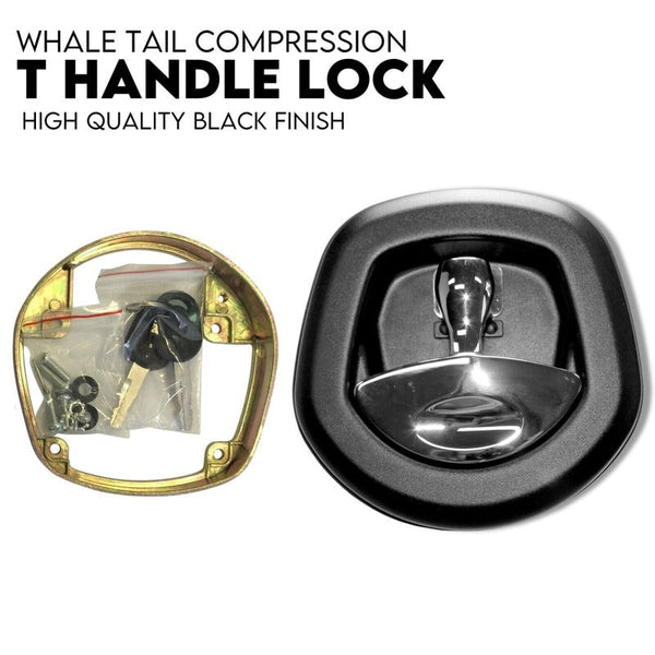 Trailer Parts Robusto Whale Tail Handle Lock Latch Compression Trailer Toolbox Black Chrome