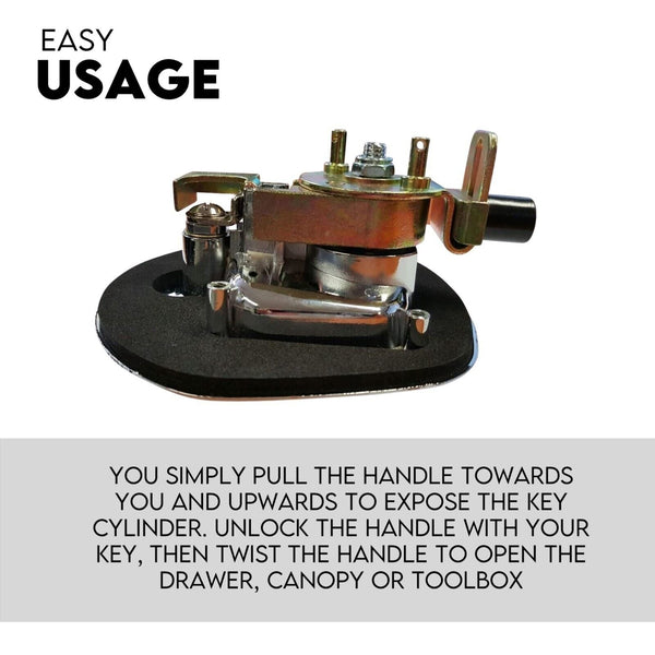 Robusto Black Whale Tail Handle Lock Latch/Compression Trailer Ute Toolbox Tool Boxes