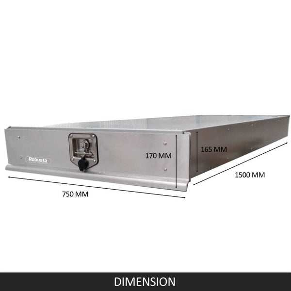 Robusto Under Tray Tool Box Trundle Drawer 1500 Mm Ute Dual Extra Cab Toolbox Tool Storage Organisers