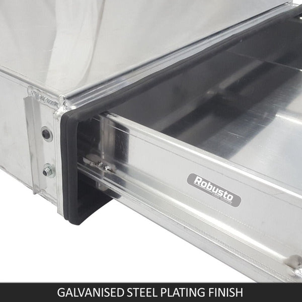 Robusto Under Tray Tool Box Trundle Drawer 1500 Mm Ute Dual Extra Cab Toolbox Tool Storage Organisers