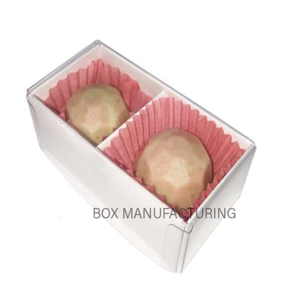 My Decorations 100 Pack Of White Card Chocolate Sweet Soap Product Reatail Gift Box 2 Bay Compartments Clear Slide On Lid 8X4x3cm Gift Boxes
