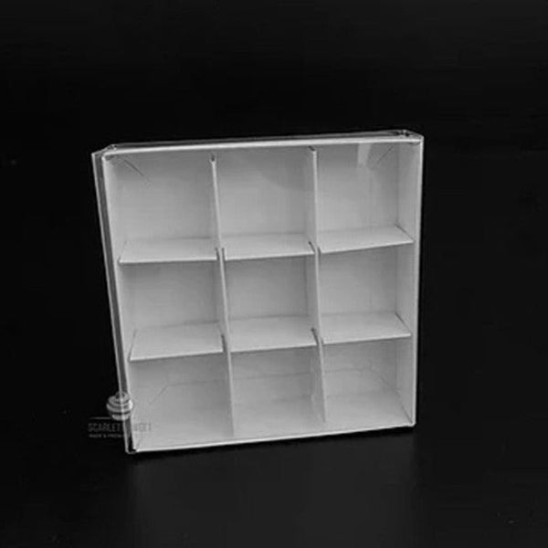 My Decorations 100 Pack Of White Card Chocolate Sweet Soap Product Reatail Gift Box 9 Bay 4X4x3cm Compartments Clear Slide On Lid 12X12x3cm Favours &