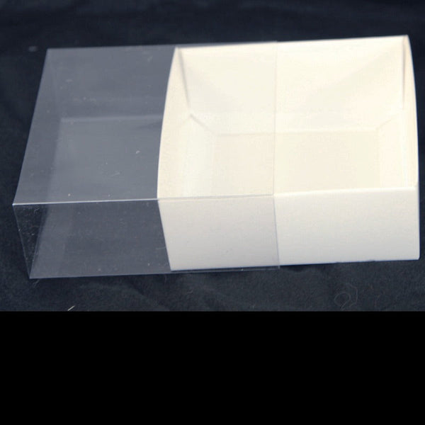 My Decorations 100 Pack Of 15Cm Square Coaster Favor Function Product Presentation Cookie Biscuit Patisserie Gift Box 4Cm Deep White Card With Clear S