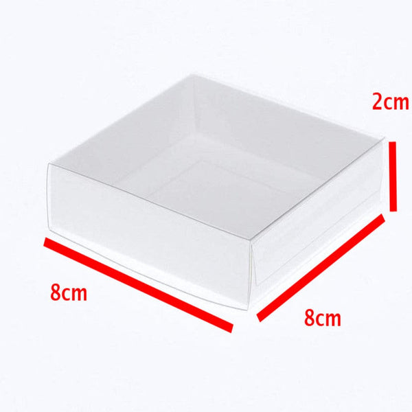 My Decorations 100 Pack Of 8Cm Square Wedding Coaster Favor Function Product Presentation Cookie Biscuit Patisserie Gift Box 2Cm Deep White Card With