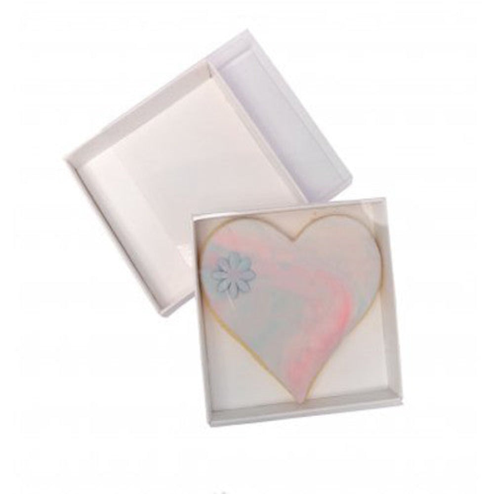 My Decorations 100 Pack Of 8Cm Square Wedding Coaster Favor Function Product Presentation Cookie Biscuit Patisserie Gift Box 2Cm Deep White Card With