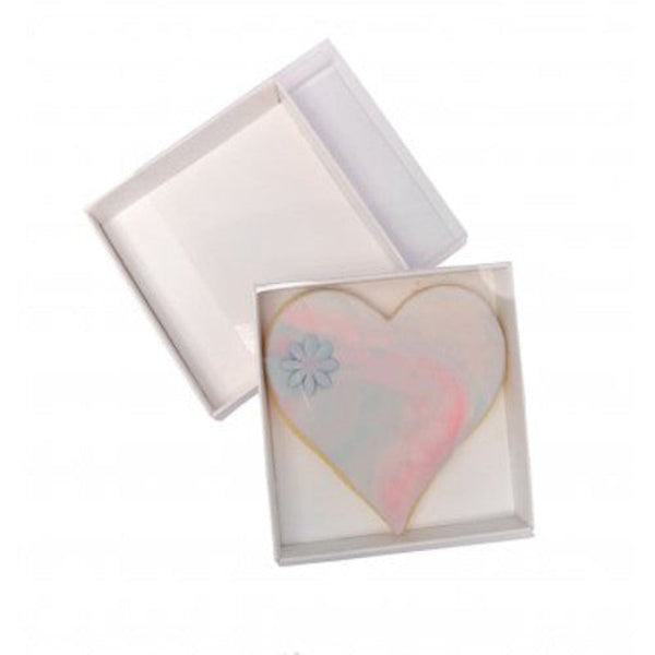 My Decorations 100 Pack Of 8Cm Square Wedding Coaster Favor Function Product Presentation Cookie Biscuit Patisserie Gift Box 2Cm Deep White Card With