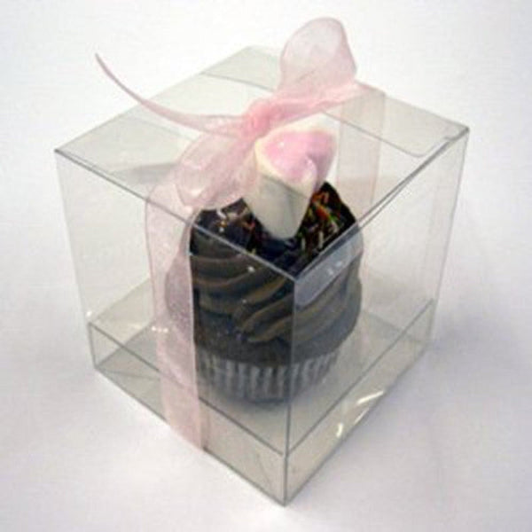 100 Pack Of 10Cm Square Cube Pvc Box Product Showcase Clear Plastic Shop Display Storage Packaging Favours & Party Bag Fillers