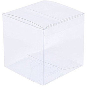 100 Pack Of 12Cm Square Cube Box - Large Bomboniere Exhibition Gift Product Showcase Clear Plastic Shop Display Storage Packaging