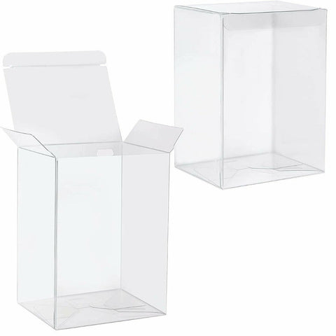 100 Pack Of Large Plastic 22X14.5Cm Rectangle Cube Box - Exhibition Gift Product Showcase Clear Shop Display Storage Packaging