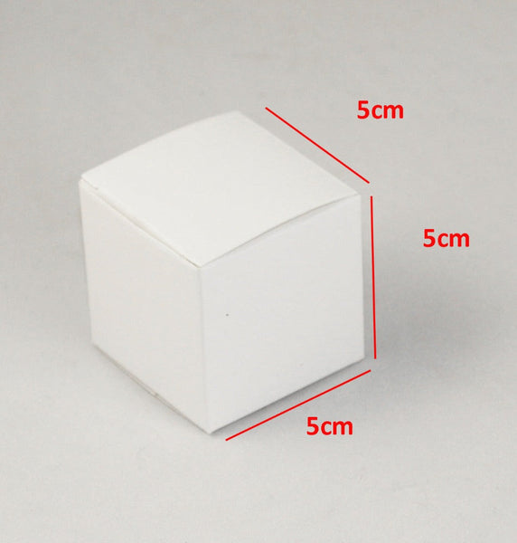 My Decorations 100 Pack Of White 5Cm Square Cube Card Gift Box Folding Packaging Small Rectangle/Square Boxes For Wedding Jewelry Party Favor Model Ca