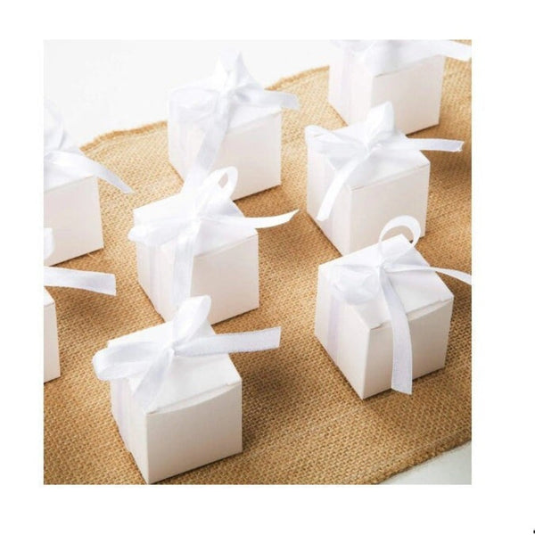 My Decorations 100 Pack Of White 5Cm Square Cube Card Gift Box Folding Packaging Small Rectangle/Square Boxes For Wedding Jewelry Party Favor Model Ca