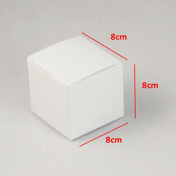 My Decorations 100 Pack Of White 8X8x8cm Square Cube Card Gift Box Folding Packaging Small Rectangle/Square Boxes For Wedding Jewelry Party Favor Mode