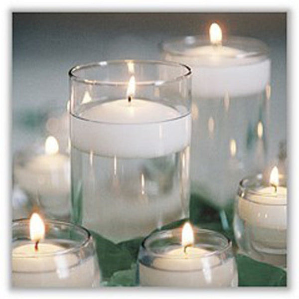 100 Pack Of 6 Hour White Floating Candles - 5.8Cm Diameter Wedding Party Decoration