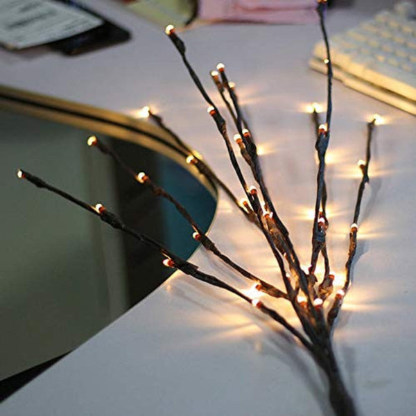 10 Sets Of Led Light Bunch Stem - Warm White Battery Fairy Lights 50Cm High 20 Bulbs Petals