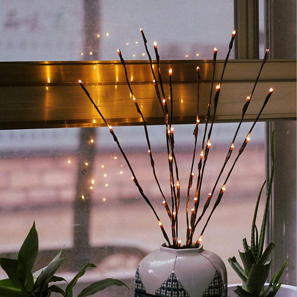 My Decorations 10 Sets Of Led Light Bunch Stem Warm White Battery Fairy Lights 50Cm High 20 Bulbs Petals String Lights