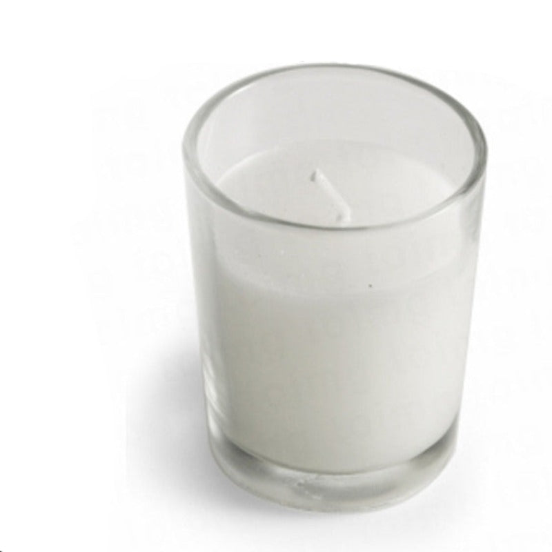 My Decorations 20 White Wax Clear Glass Holder Votive Candle Wedding Event Centrepiece Table Seasonal Decorations