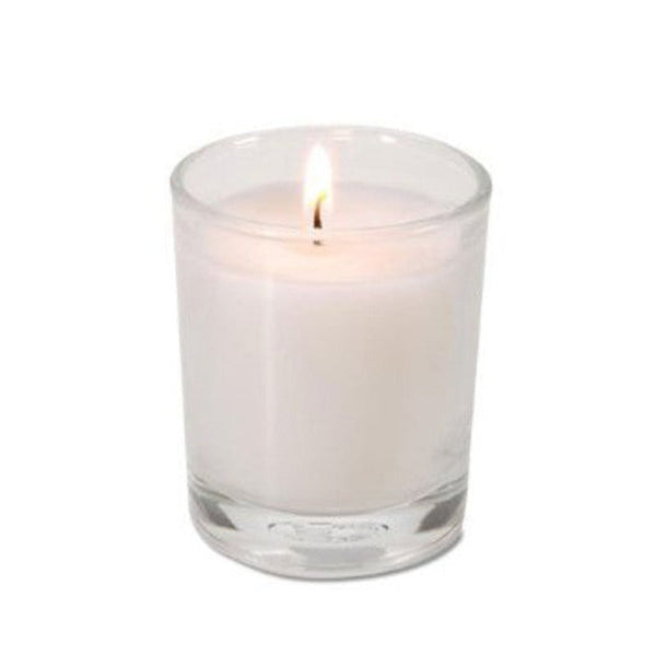 My Decorations 25 White Wax Clear Glass Holder Votive Candle Wedding Event Centrepiece Table Candles