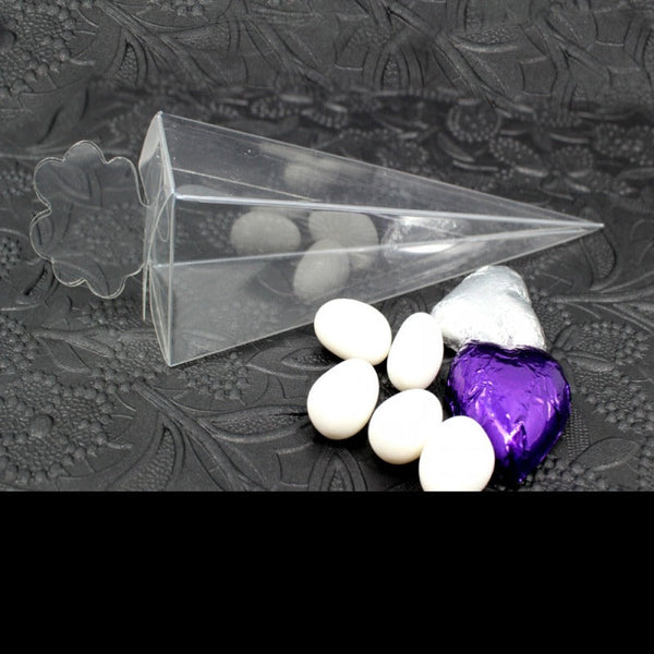 My Decorations 50 Pack Of Clear Pyramid Triangle Shaped Small Gift Box Bomboniere Jewelry Party Favor Model Candy Chocolate Soap Gift Boxes