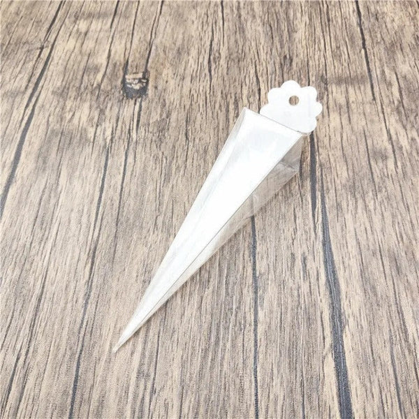 My Decorations 50 Pack Of Clear Pyramid Triangle Shaped Small Gift Box Bomboniere Jewelry Party Favor Model Candy Chocolate Soap Gift Boxes