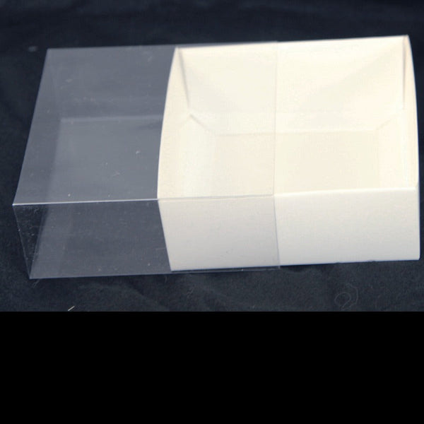 My Decorations 50 Pack Of 10Cm Square Coaster Favor Function Product Presentation Cookie Biscuit Patisserie Gift Box 2Cm Deep White Card With Clear Sl