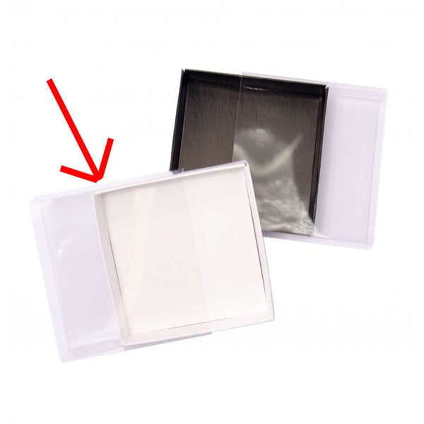 My Decorations 50 Pack Of 15Cm Square Coaster Favor Function Product Presentation Cookie Biscuit Patisserie Gift Box 4Cm Deep White Card With Clear Sl