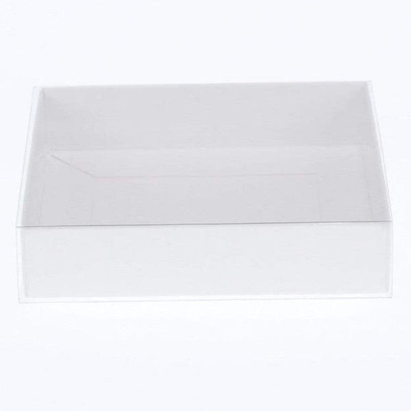 My Decorations 50 Pack Of 15Cm Square Coaster Favor Function Product Presentation Cookie Biscuit Patisserie Gift Box 4Cm Deep White Card With Clear Sl