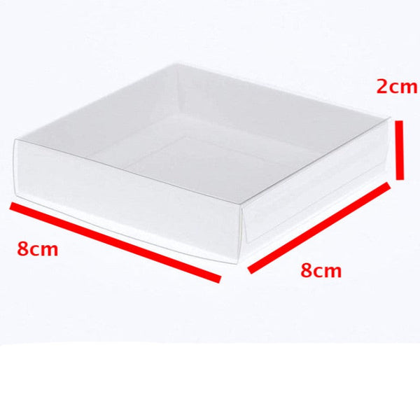 My Decorations 50 Pack Of 8Cm Square Wedding Coaster Favor Function Product Presentation Cookie Biscuit Patisserie Gift Box 2Cm Deep White Card With C