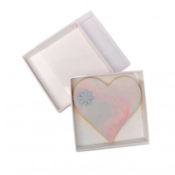 My Decorations 50 Pack Of 8Cm Square Wedding Coaster Favor Function Product Presentation Cookie Biscuit Patisserie Gift Box 2Cm Deep White Card With C