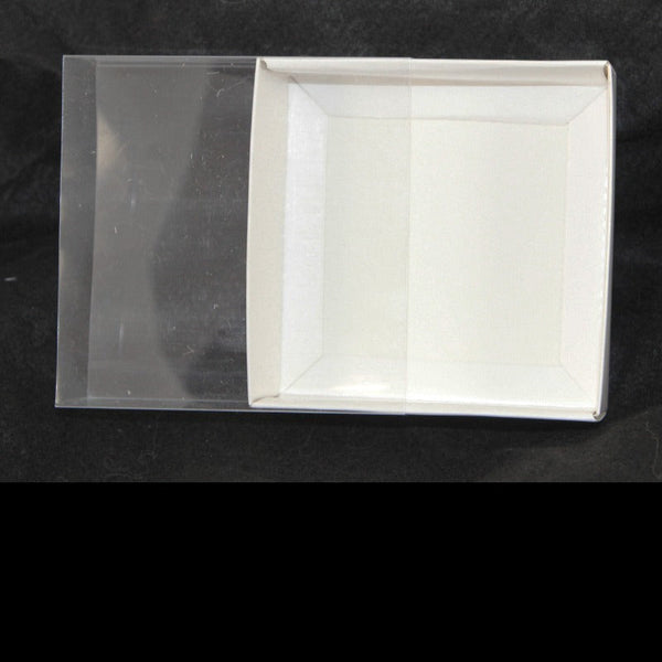 My Decorations 50 Pack Of 8Cm Square Wedding Coaster Favor Function Product Presentation Cookie Biscuit Patisserie Gift Box 2Cm Deep White Card With C