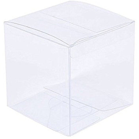 50 Piece Pack -Pvc Clear See Through Plastic 15Cm Square Cube Box Large Bomboniere Product Exhibition Gift