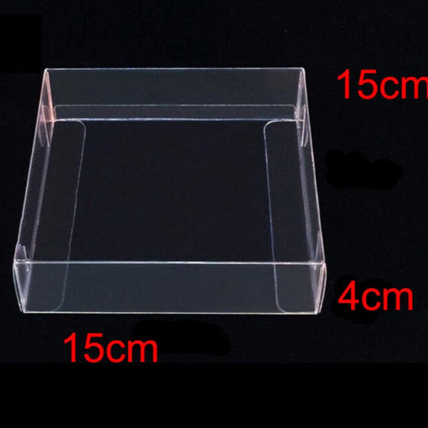 My Decorations 50 Pack Of 15*15*4Cm Clear Pvc Plastic Folding Packaging Small Rectangle/Square Boxes For Wedding Jewelry Gift Party Favor Model Candy