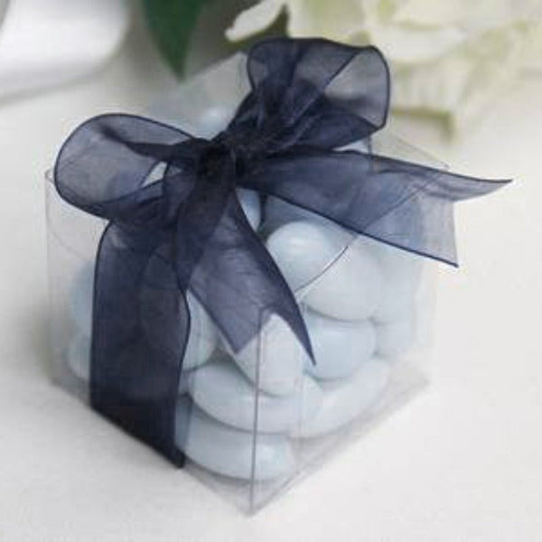My Decorations 50 Pack Of 6Cm Clear Pvc Plastic Folding Packaging Small Rectangle/Square Boxes For Wedding Jewelry Gift Party Favor Model Candy Chocol