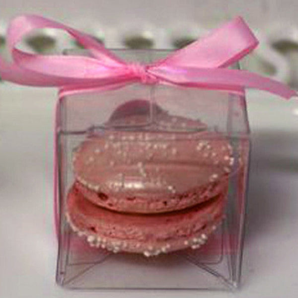 My Decorations 50 Pack Of 6Cm Clear Pvc Plastic Folding Packaging Small Rectangle/Square Boxes For Wedding Jewelry Gift Party Favor Model Candy Chocol