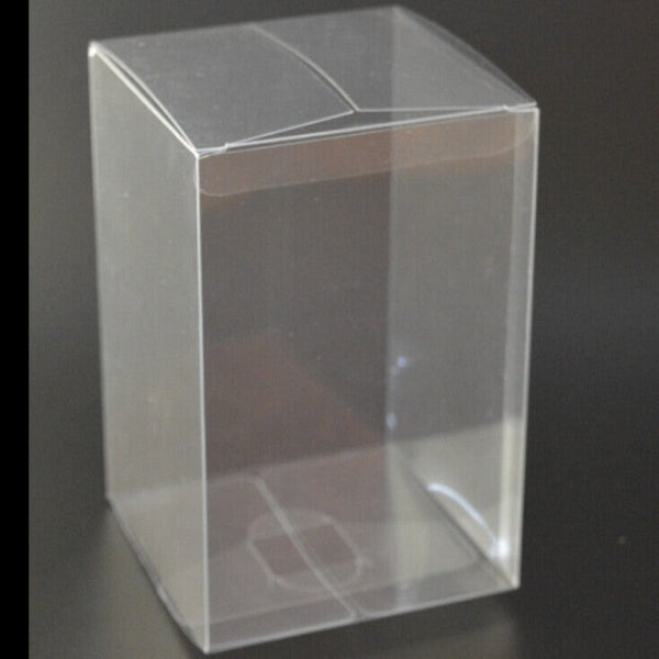 My Decorations 50 Pack Of 8X8x10cm Clear Pvc Plastic Folding Packaging Small Rectangle/Square Boxes For Wedding Jewelry Gift Party Favor Model Candy C