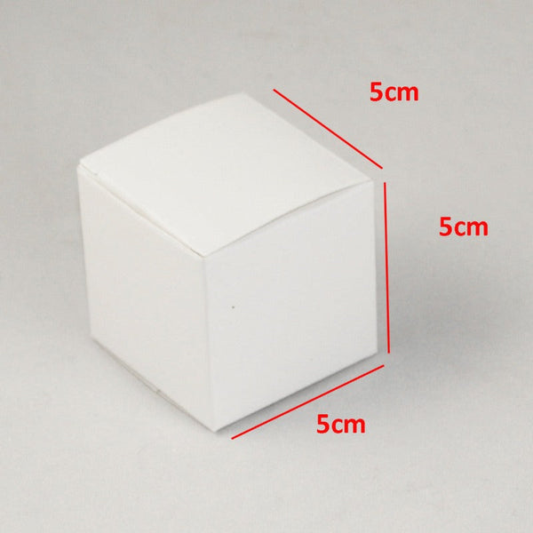 My Decorations 50 Pack Of White 5Cm Square Cube Card Gift Box Folding Packaging Small Rectangle/Square Boxes For Wedding Jewelry Party Favor Model Can