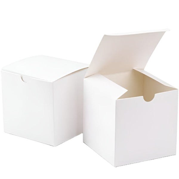 My Decorations 50 Pack Of White 8X8x8cm Square Cube Card Gift Box Folding Packaging Small Rectangle/Square Boxes For Wedding Jewelry Party Favor Model