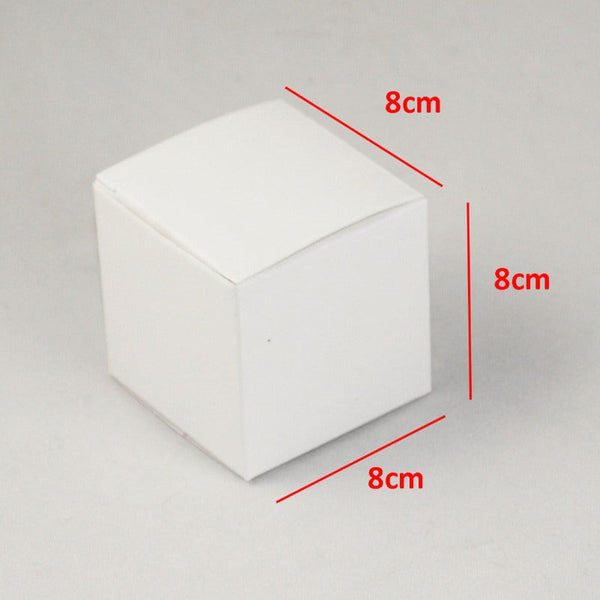 My Decorations 50 Pack Of White 8X8x8cm Square Cube Card Gift Box Folding Packaging Small Rectangle/Square Boxes For Wedding Jewelry Party Favor Model