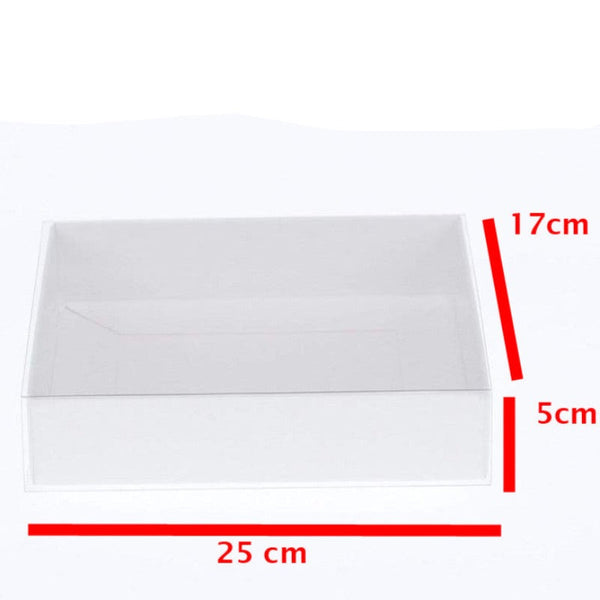 My Decorations 50 Pack Of White Card Box Clear Slide On Lid 17 X 25 5Cm Large Beauty Product Gift Giving Hamper Tray Merch Fashion Cake Sweets Xmas Gi