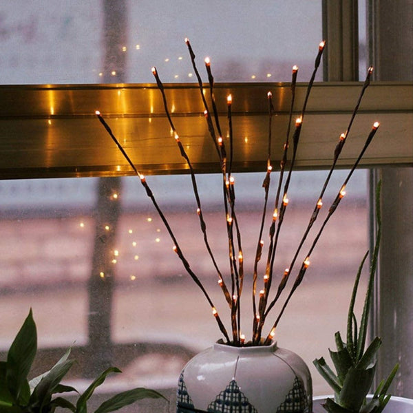 My Decorations 5 Sets Of Led Light Bunch Stem Warm White Battery Fairy Lights 50Cm High 20 Bulbs/Petals Seasonal Decorations