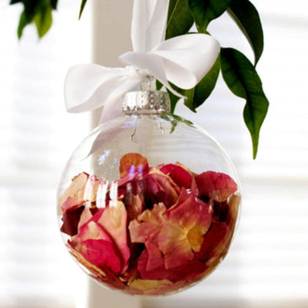 My Decorations 10 X Glass Bubble 10Cm Diameter Round Clear With Silver Cap Table Or Tree Centerpiece Personal Memory Theme Craft Gift Centrepieces & T