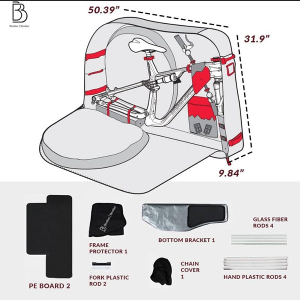 Brother By Nooyah Bike Travel Bag Case Plane Boat Shipping Transport Fits Cross Country All Mountain Mtb Tt Road Triathlon 29Er 700C Bicycle Transport