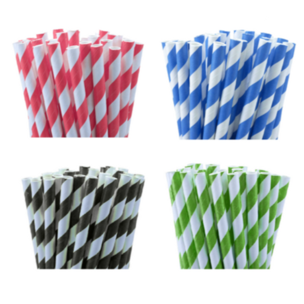 1000 Bulk Wholesale Pack Black White Drinking Straws Biodegradable Eco Paper Birthday Party Event Bistro Bar Cafe Take Away